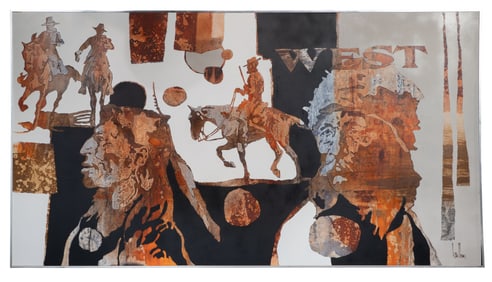 Gregory Hawthorne (American, 20th Century) 'West' Oil on Board