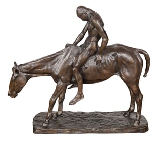 Charles Cary Rumsey (American, 1879-1922) 'End of Trail' Bronze Sculpture