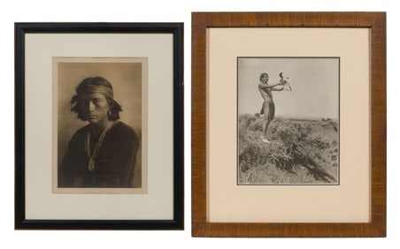 Carl E. Moon (American, 1878-1948) 'Navaho Boy' and 'The Vow' Photographic Prints