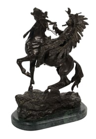 After Carl Kauba (Austrian, 1865-1922) 'How: Kola! Friend, Don't Shoot' Bronze Sculpture