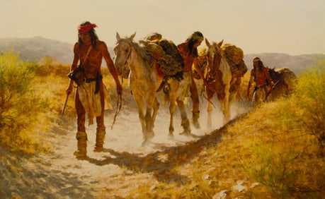 Howard A. Terpning (American, b.1927) 'Plunder from Sonora' Giclee on Canvas