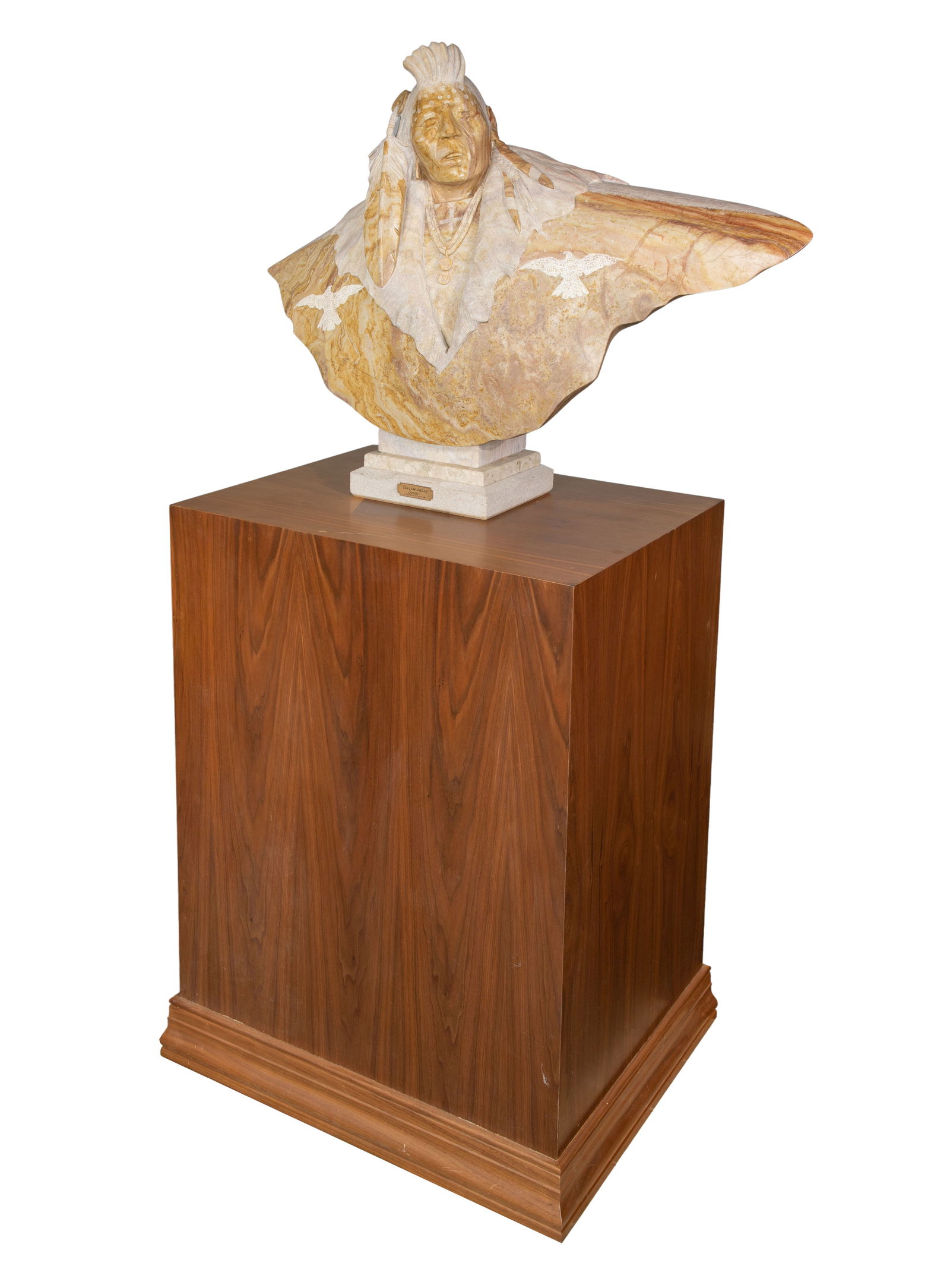 Oreland Joe (Dine, b.1958) 'Yellow Eagle Song' Alabaster Sculpture (1 of 2)