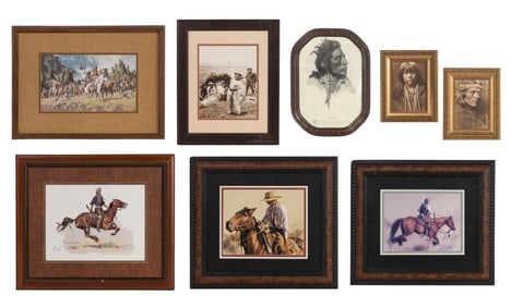 Native American and Cowboy Offset Lithograph Assortment