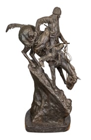After Frederic Remington (American, 1861-1909) 'Mountain Man' Bronze Sculpture