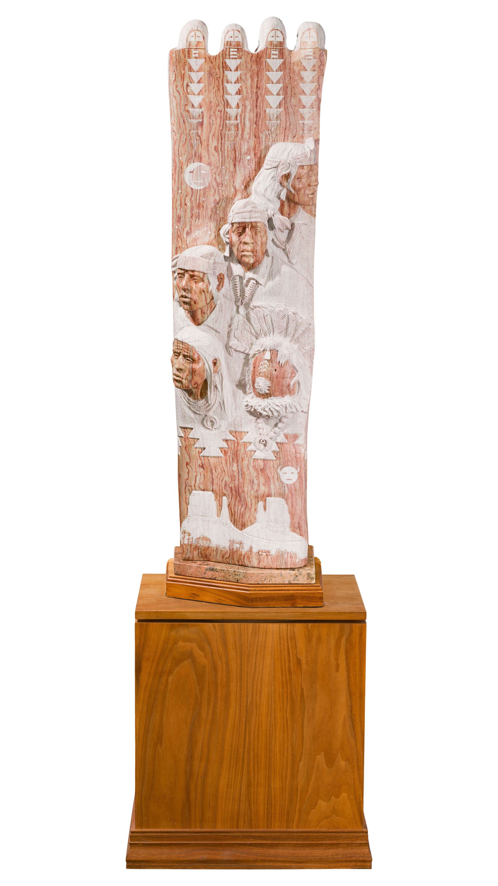 Alvin Marshall (American / Navajo, b.1959) 'Blessing Ways' Alabaster Sculpture (1 of 6)