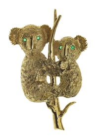 14k Yellow Gold Koala Brooch