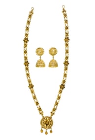 Yellow Gold Necklace and Earrings