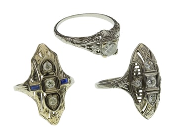 18k White Gold and Diamond Rings