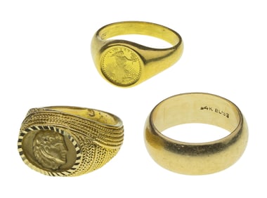 22k and 14k Yellow Gold Rings