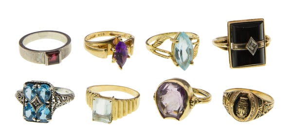 10k, 9k and Sterling Silver Rings