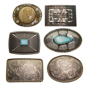 Native American Sterling Silver Belt Buckles