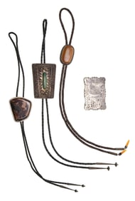 Native American Sterling Silver Bolo Ties