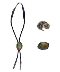 Native American Sterling Silver Turquoise Jewelry Assortment