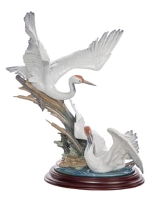 Lladro #1456 'Cranes' Porcelain Figurine