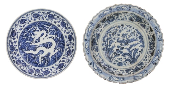 Chinese Blue and White Porcelain Chargers