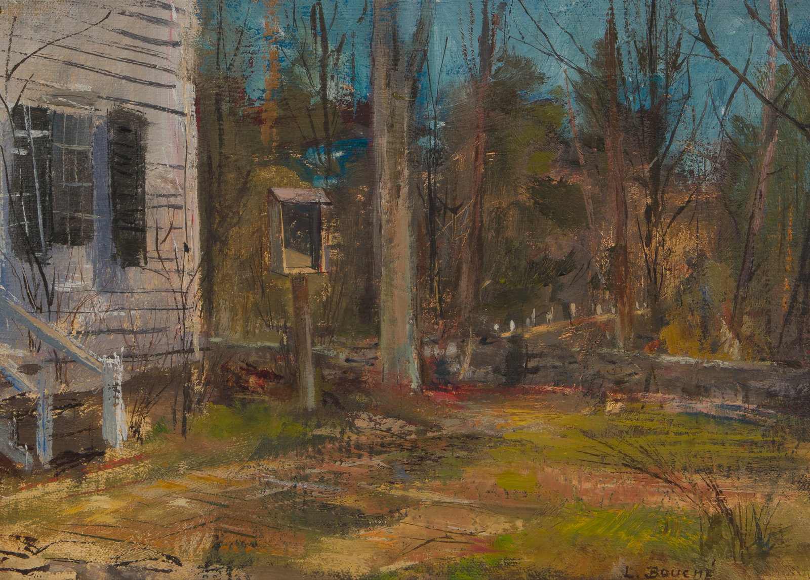 Louis Bouche (American, 1896-1969) 'House, North Salem' Oil on Canvas (1 of 3)