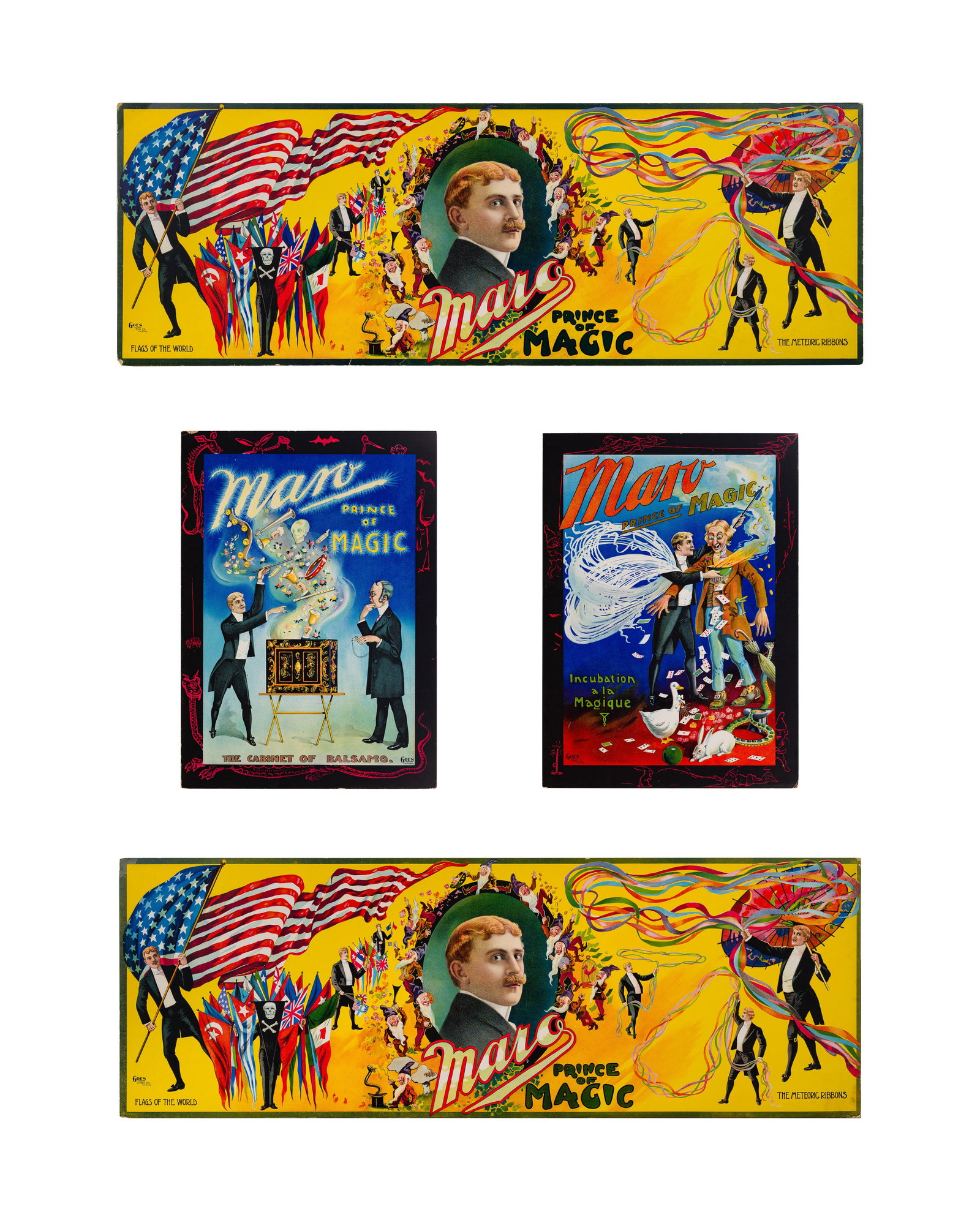 Maro (Walter Truman Best, 1868-1908) 'Prince of Magic' Lithograph Window Card / Poster Assortment (1 of 2)