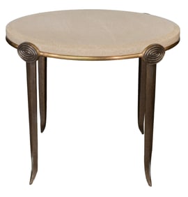 Tom Corbin (American, b.1954) Bronze and Limestone Side Table