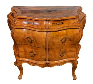 Walnut Bombe Chest