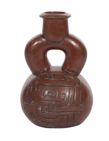 Pre-Columbian Chavin / Cupisnique Style Stirrup Bottle