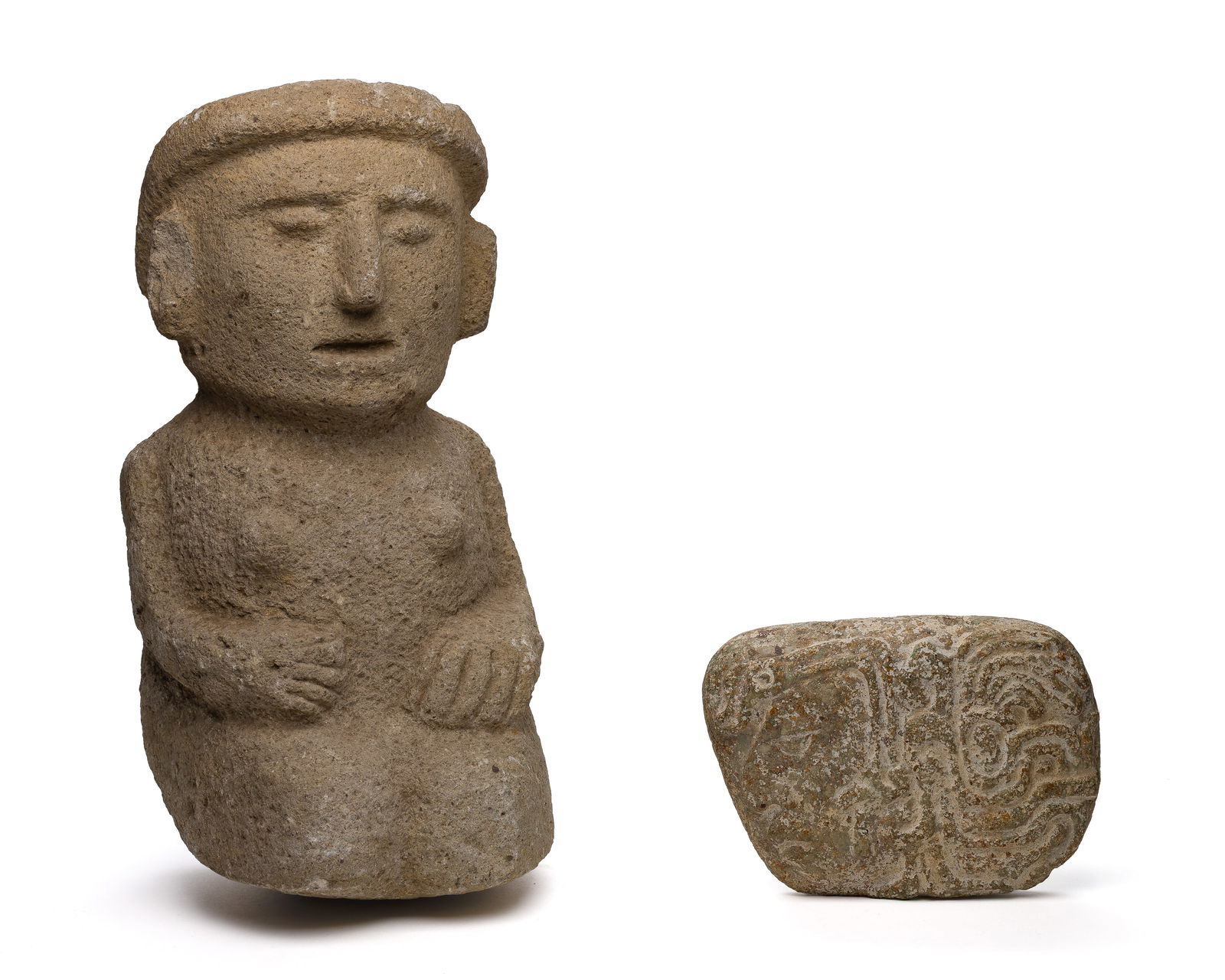 Pre-Columbian Style Carved Stone Sculptures (1 of 3)