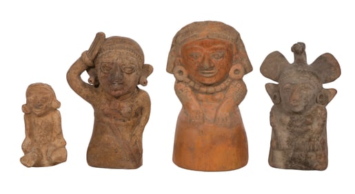 Pre-Columbian Mayan Style Pottery Figurine Assortment