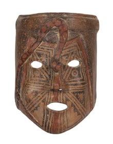 Pre-Columbian Style West Mexican Painted Pottery Mask