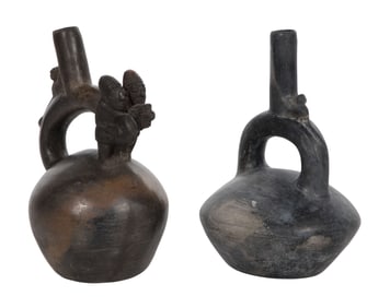 Pre-Columbian Chimu Style Stirrup Bottles