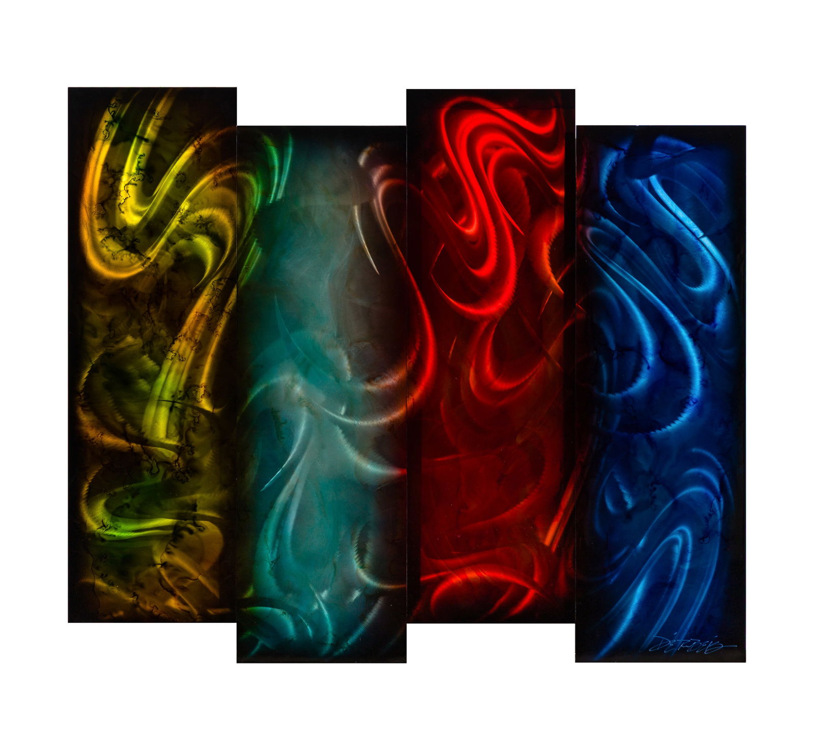 Chris DeRubeis (American, b.1978) Mixed Media on Metal Panels (1 of 2)