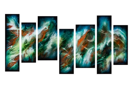 Chris DeRubeis (American, b.1978) 'Milan' Mixed Media Panel Suite