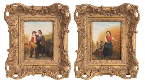 Unknown Artist (Continental School, 19th Century) Oils on Panel