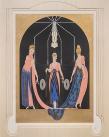 Romain de Tirtoff 'Erte' (Russian / French, 1892-1990) 'Three Graces' Serigraph