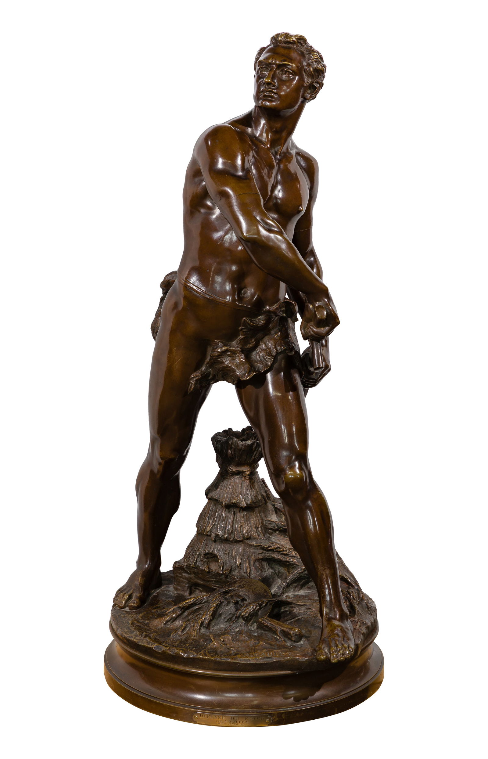 After Adrian Gaudez (French, 1845-1902) 'Defense du Foyer' Bronze Sculpture (1 of 5)
