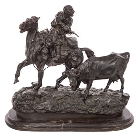 After Vasily Grachev (Russian, 1831-1905) 'Cattle Thief' Bronze