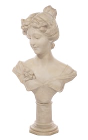 Art Nouveau Alabaster Bust