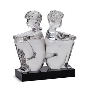 Loredano Rosin (Italian, 1936-1992) 'Seated Children' Glass Sculpture