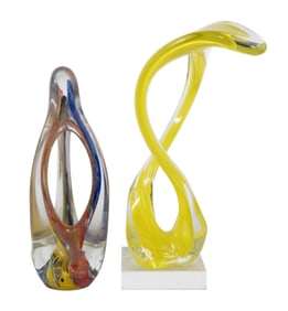 Jim Karg (American, 1942-2018) 'Trinity' Art Glass Sculpture