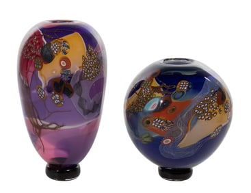 Wes Hunting (American, b.1958) Art Glass Vases