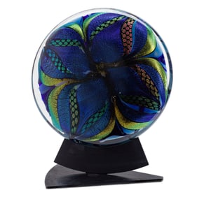 Rollin Karg (American, b.1944) Art Glass Disc Sculpture