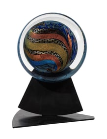 Rollin Karg (American, b.1944) Art Glass Disc Sculpture