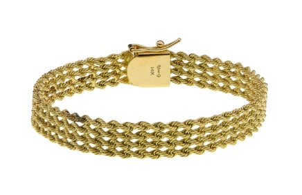 14k Yellow Gold Twisted Rope Bracelet