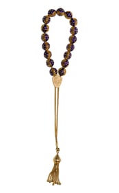 18k and 14k Yellow Gold and Enamel Greek Worry Beads