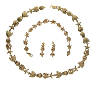 14k and 10k Yellow Gold Jewelry Suite