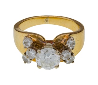 18k Yellow Gold and Diamond Ring