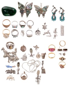 Gold, Sterling Silver and Costume Jewelry Assortment