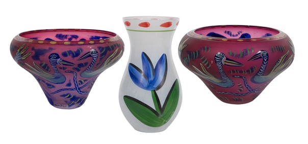 Ulrica Hydman-Vallien (Swedish, 1938-2018) for Kosta Boda Art Glass Assortment