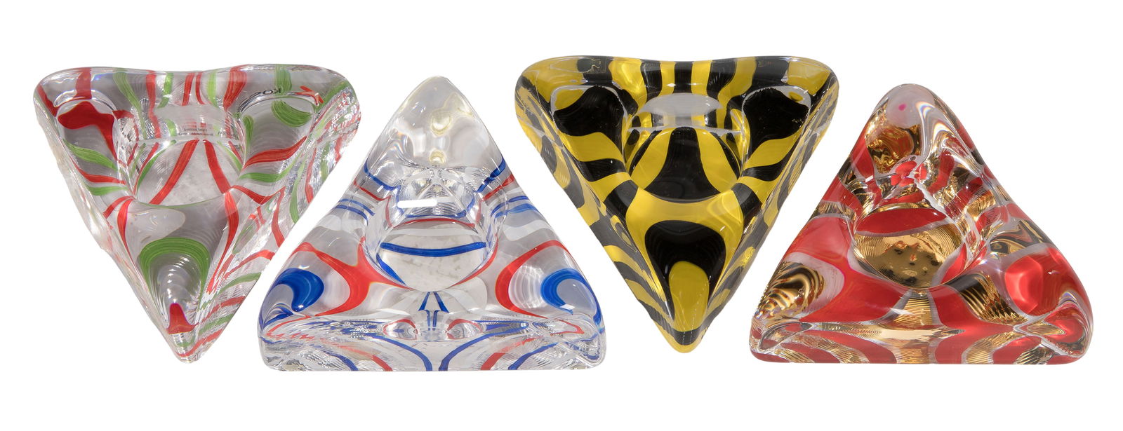 Ulrica Hydman-Vallien for Kosta Boda Art Glass Candle Holders: Ulrica Hydman-Vallien for Kosta Boda Art Glass Candle Holders Approximately (40) 'Pieces of Cake' votive candle holders, signed, some in original boxes Property from: a Private Collector, Chicago (Edg