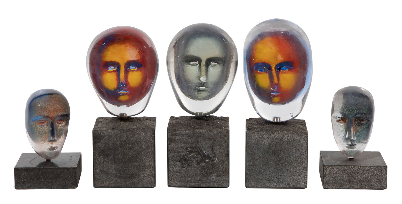 Bertil Vallien for Kosta Boda Art Glass: Bertil Vallien for Kosta Boda Art Glass (5) signed and numbered items including (3) 'Head on Pillar' and (2) 'Brains' Property from: a Private Collector, Chicago (Edgewater), Illinois Height: 8 inches