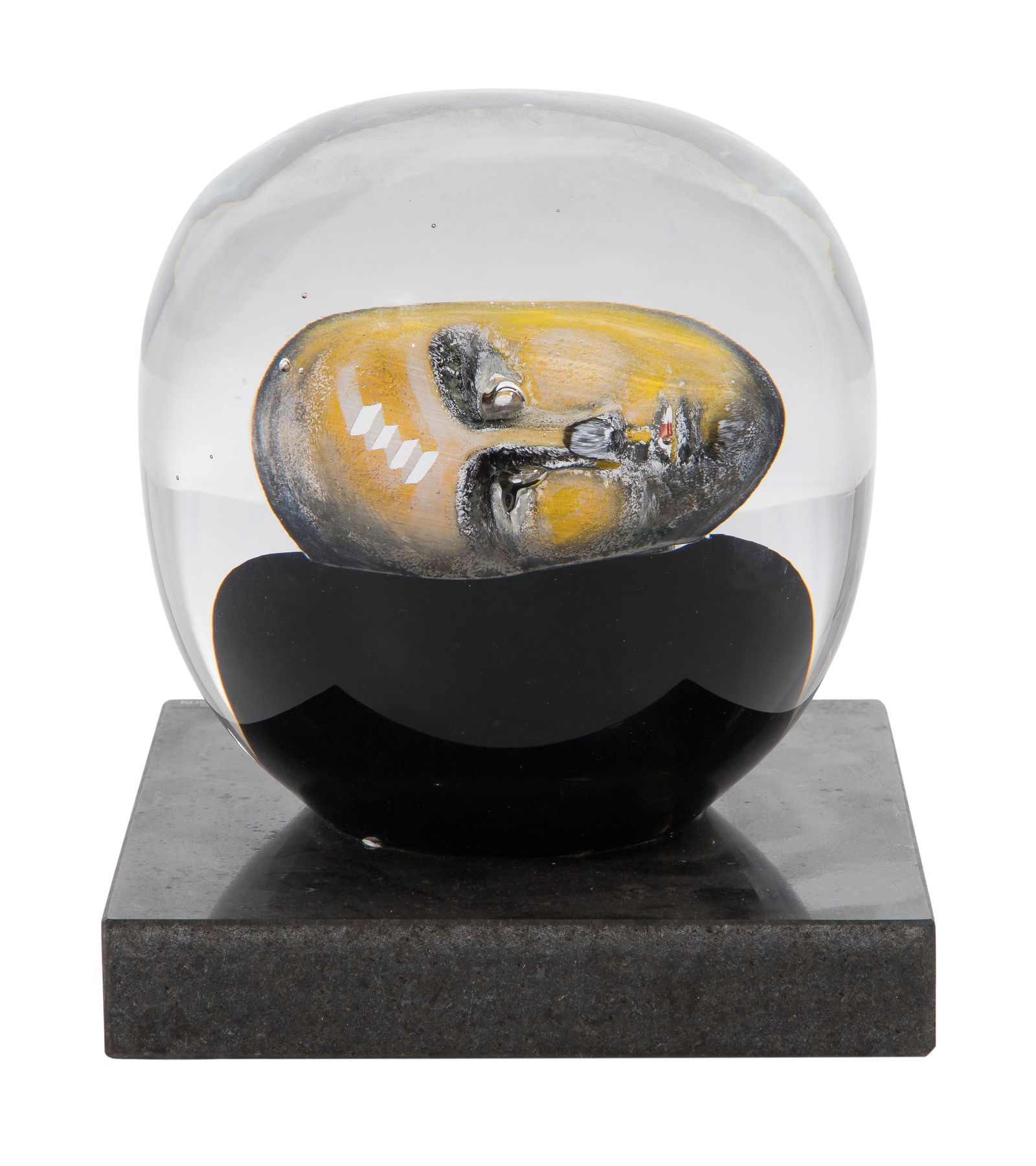 Bertil Vallien for Kosta Boda Art Glass 'Headman' Sculpture: Bertil Vallien for Kosta Boda Art Glass 'Headman' Sculpture Undated, signed, #7173035, mounted on a stone base, limited edition of 200 Property from: a Private Collector, Chicago (Edgewater), Illinois