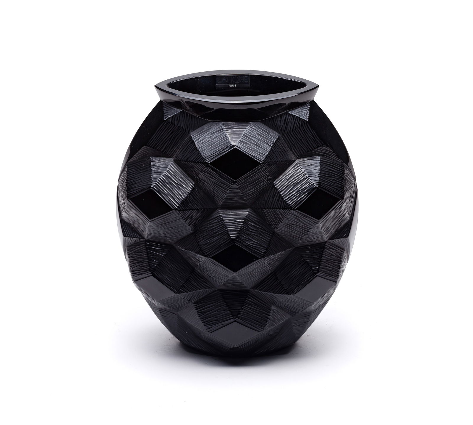 Lalique Crystal Black Collection Tortue Vase (1 of 2)